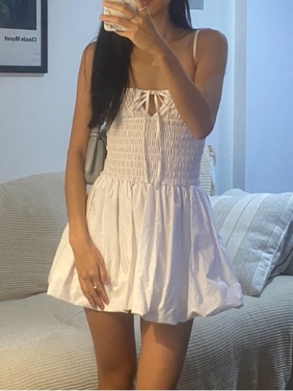 Zara White Babydoll Mini Dress